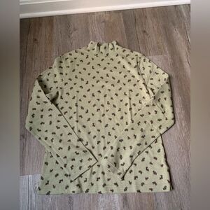 Christmas Turtleneck Long Sleeve Shirt Green Red Holiday Size S M